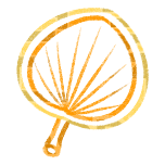 夏天扇子线条可爱手绘动态贴纸