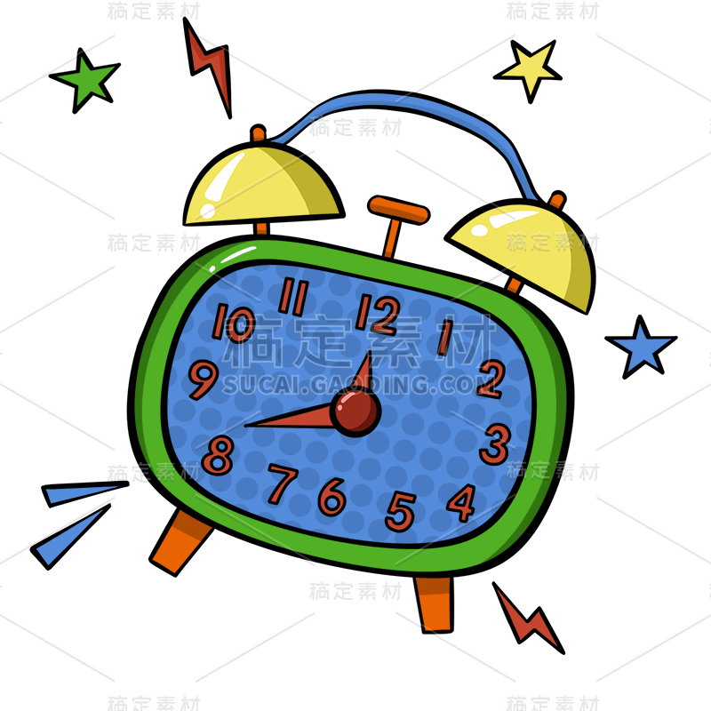 手绘-波普风手绘闹钟贴纸