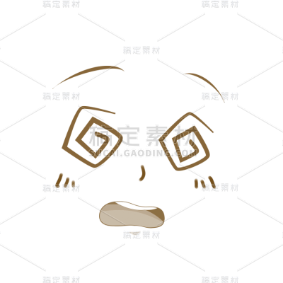 卡通画-面部表情元素-头晕