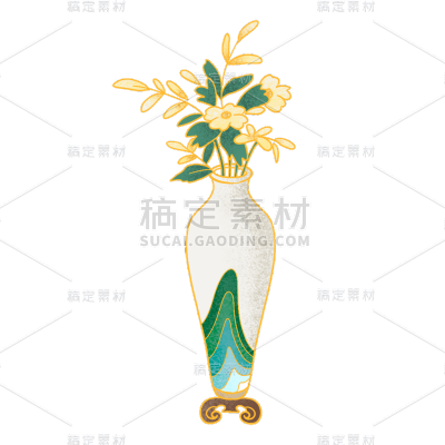 中国风-手绘装饰摆件‘-花瓶