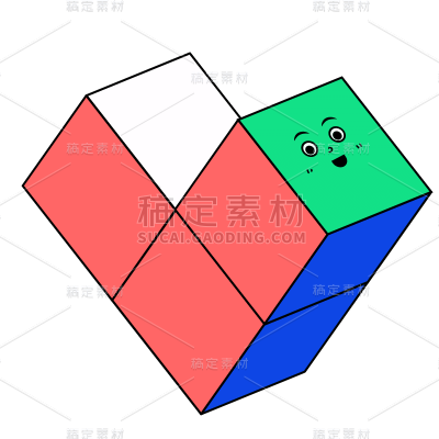 手绘-卡通俄罗斯方块装饰贴纸2