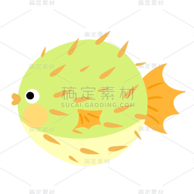 卡通-小鱼贴纸-海豚