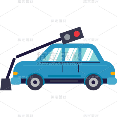 扁平-酒驾交通工具常规贴纸-小轿车