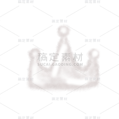 手绘-云朵装饰元素贴纸-皇冠