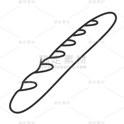 手绘-简笔画线稿美食元素-面包3