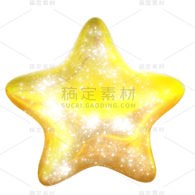 酸性风闪亮立体星星装饰元素贴纸6