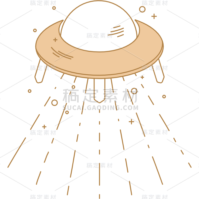 手绘-简笔画氛围贴纸SVG-飞船