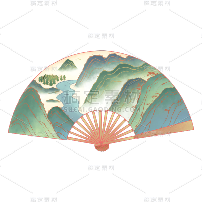 中国风贴纸-古风扇子