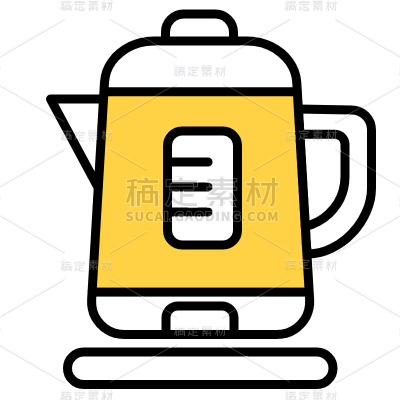 家电数码行业icon线性扁平-水壶
