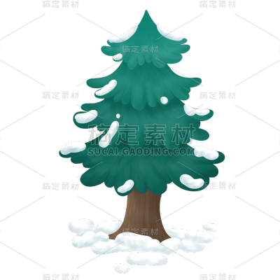 卡通插画-冬天元素-雪景