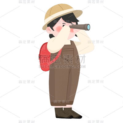 手绘风-儿童人物贴纸-男孩