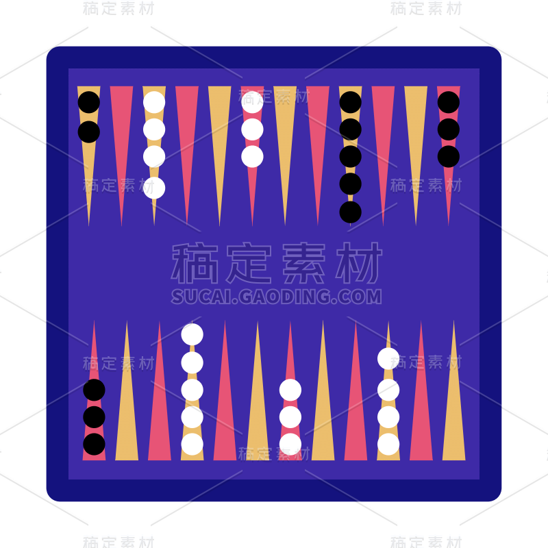 手绘-桌游元素贴纸套系-五子棋