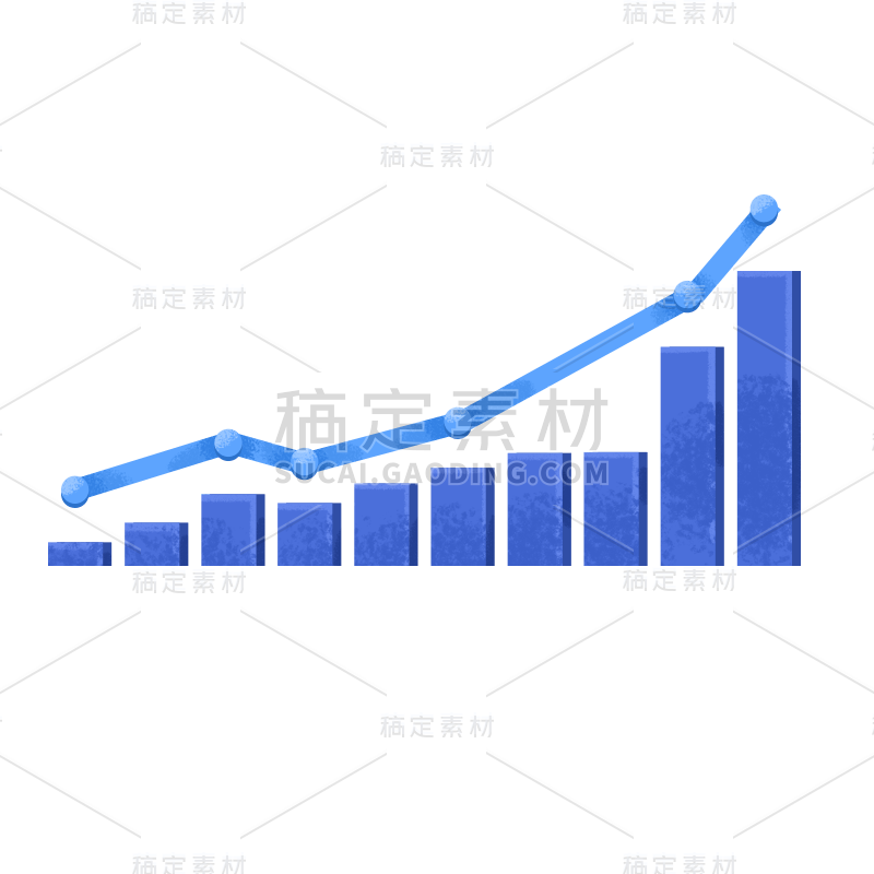 手绘风-金融理财贴纸-统计图