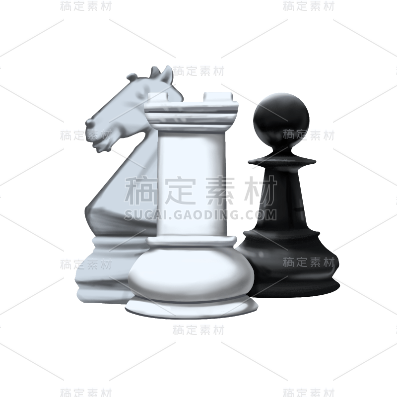 手绘-桌游元素贴纸套系-国际象棋