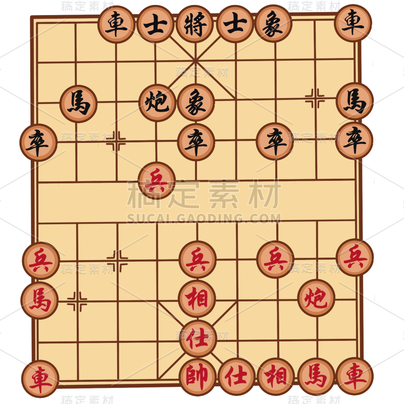 手绘-桌游元素贴纸套系-象棋