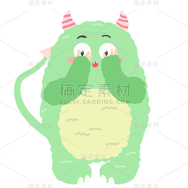 SVG-扁平可爱小怪兽贴纸