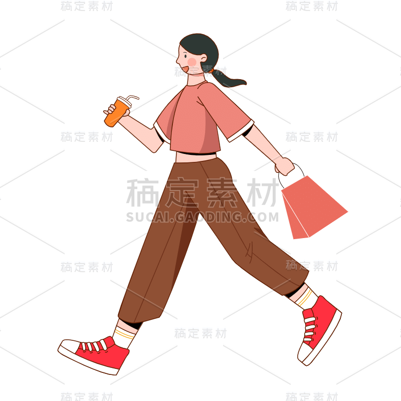 SVG-潮流人物描边元素贴纸