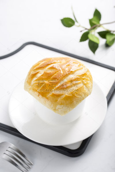 美食系列写实港式茶点小吃菠萝包