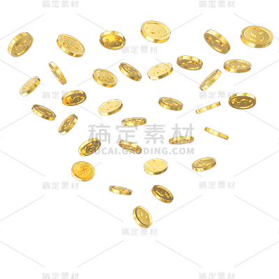 立体质感漂浮金币2.5D元素1