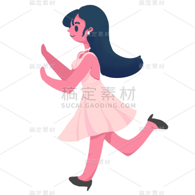手绘-人物元素-女生