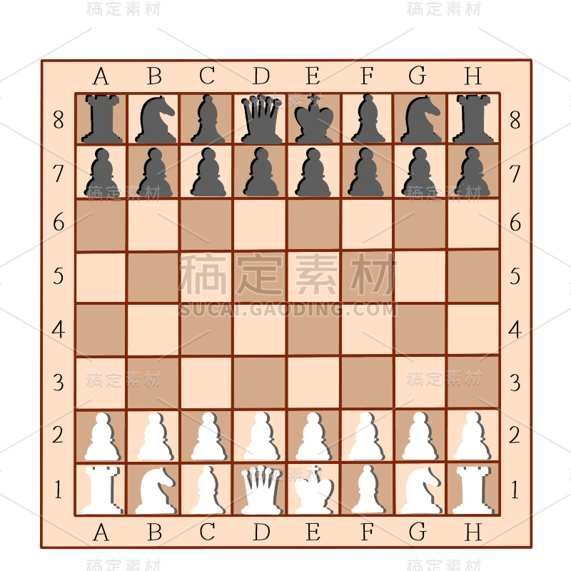 手绘-桌游元素贴纸套系-国际象棋2