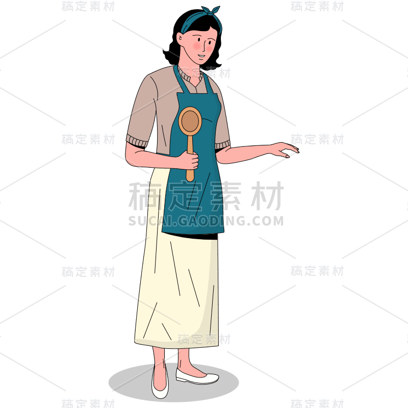 手绘-服务行业人物贴纸-SVG1