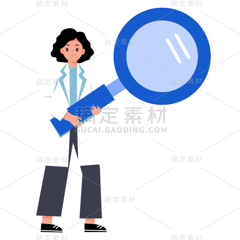 扁平-医疗检查贴纸-女医生-SVG_画板 1.png