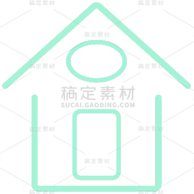 几何线条矢量房子建筑元素