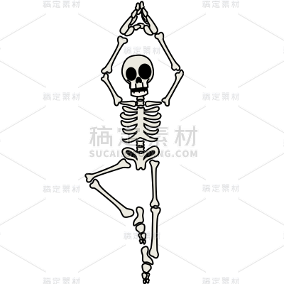 手绘-万圣节元素骷髅插画贴纸9