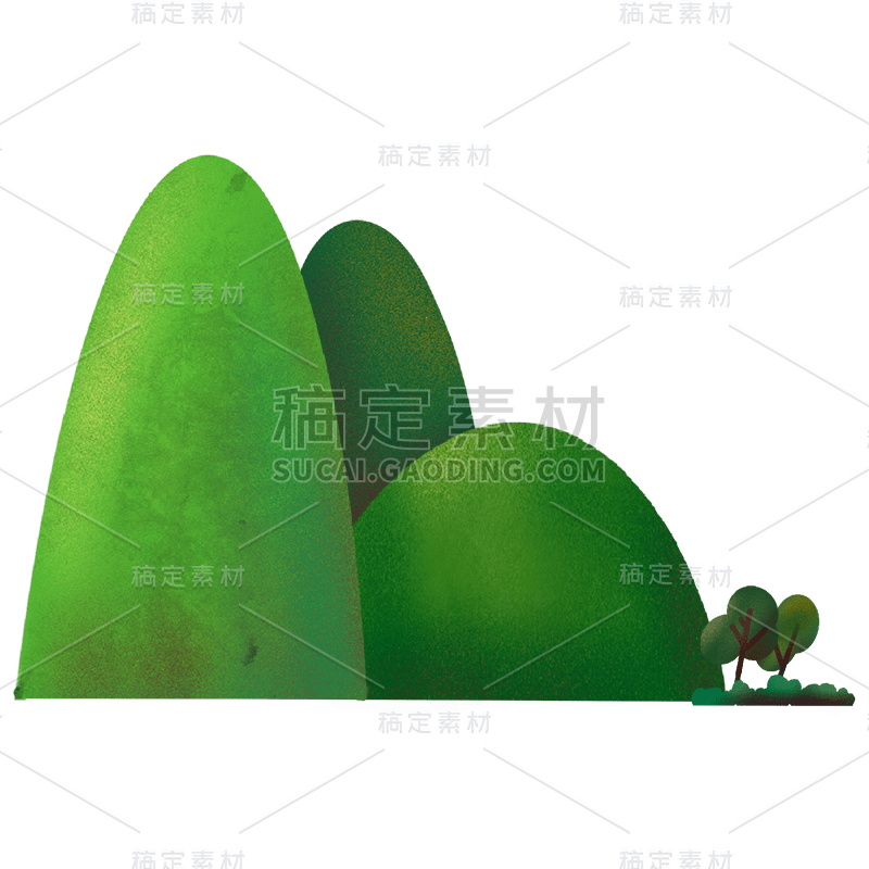 清明节清新风主题贴纸树丛