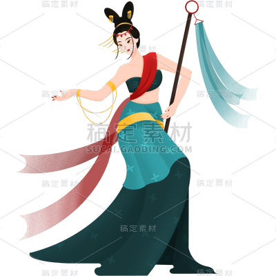 中国风人物元素主题-女