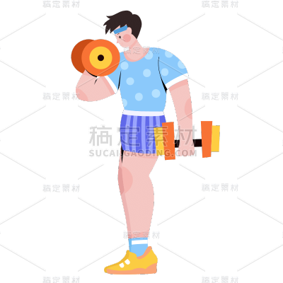 手绘运动健身主题贴纸