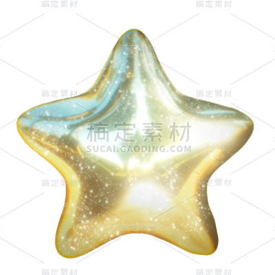 酸性风闪亮立体星星装饰元素贴纸3