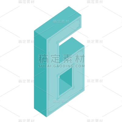 2.5D-扁平数字贴纸-SVG-6