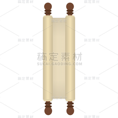 扁平中国风卷轴装饰贴纸3