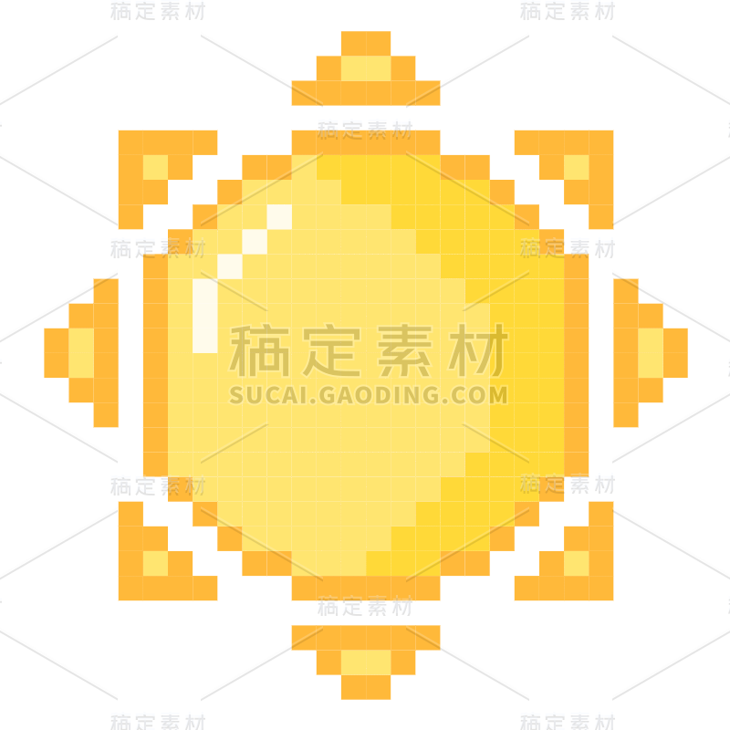 像素风套系贴纸-SVG-太阳