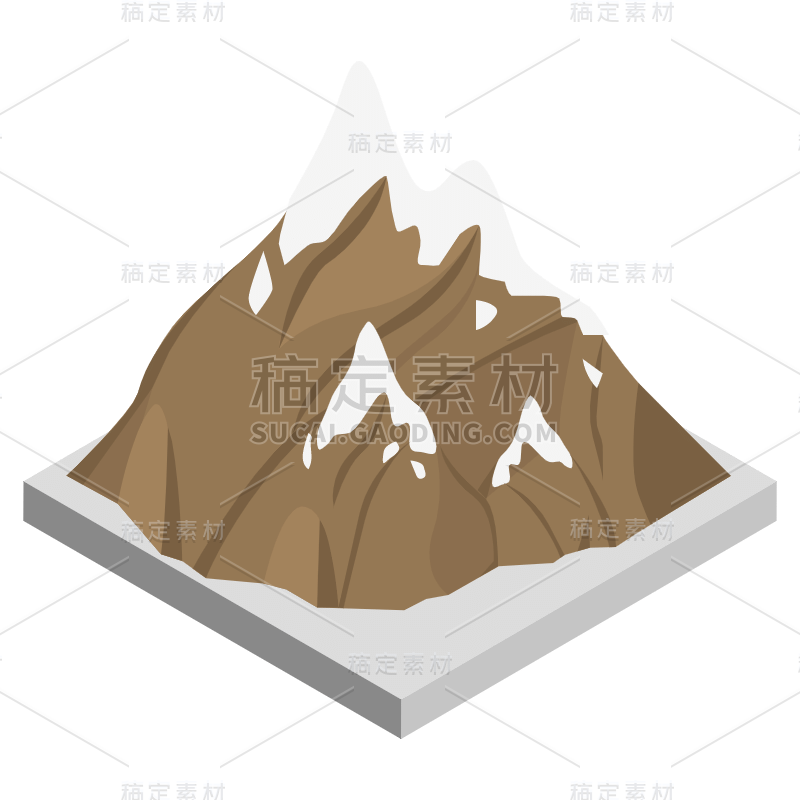 2.5D-自然元素装饰贴纸svg-山