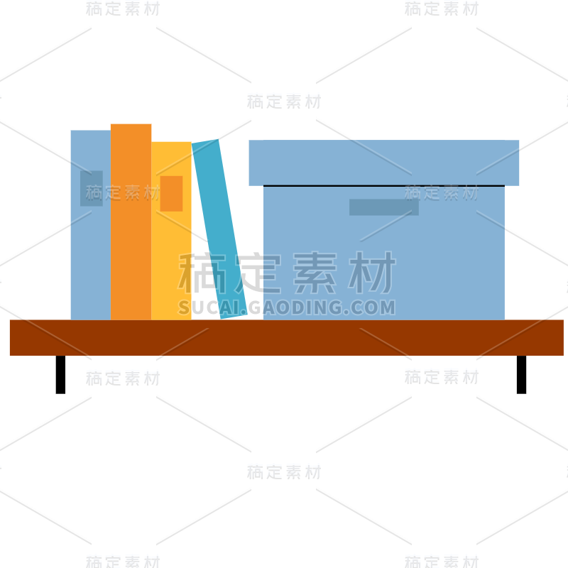 高质量人物插画-书架