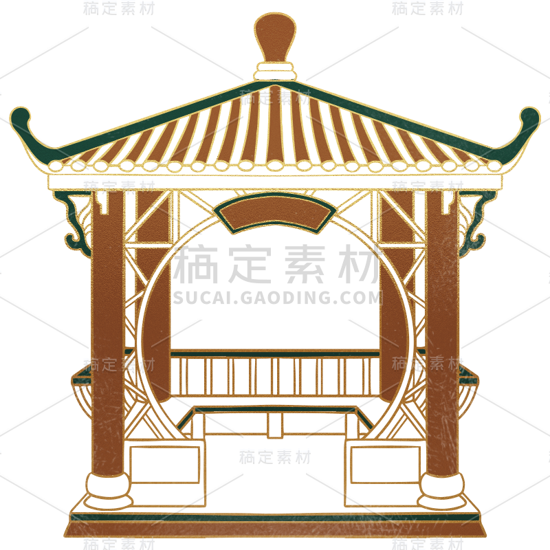 手绘-新中式建筑元素