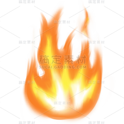 手绘-燃烧火焰装饰元素贴纸1