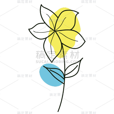 手绘-简笔画花卉植物元素-SVG2