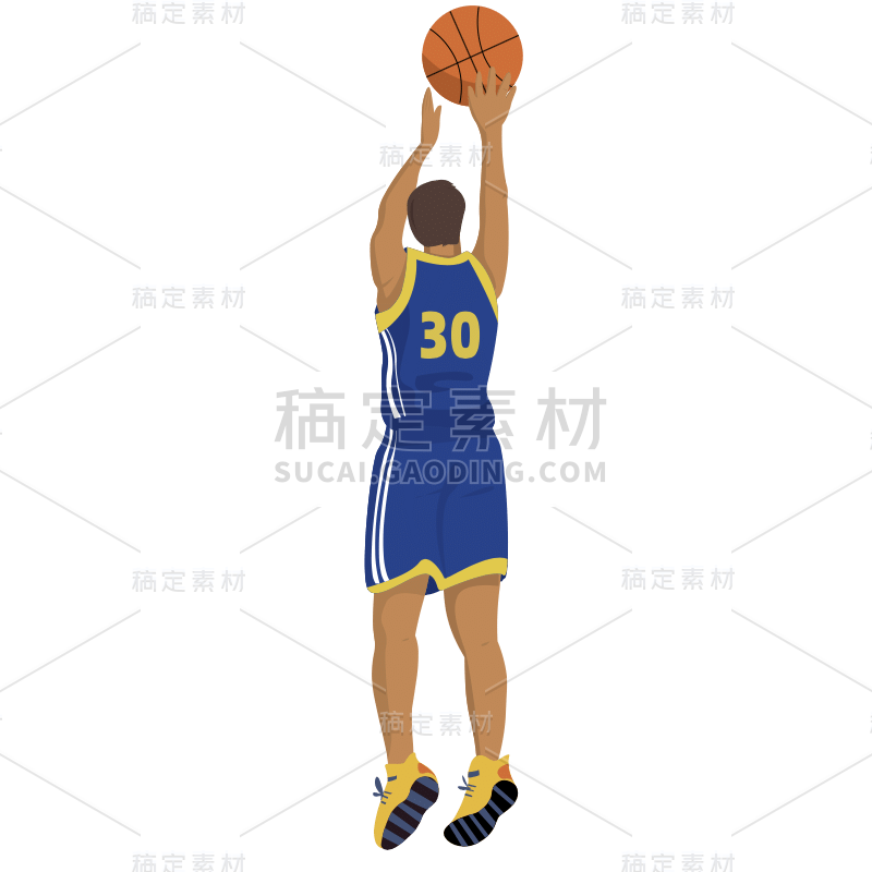 手绘-扁平篮球人物贴纸-SVG8