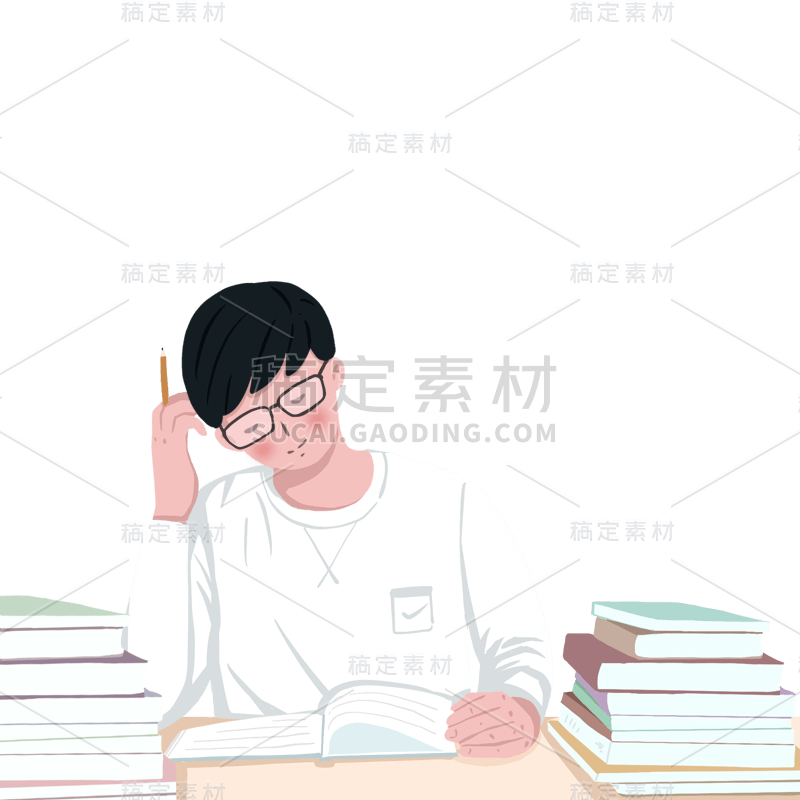 手绘-开学季学生人物插画2