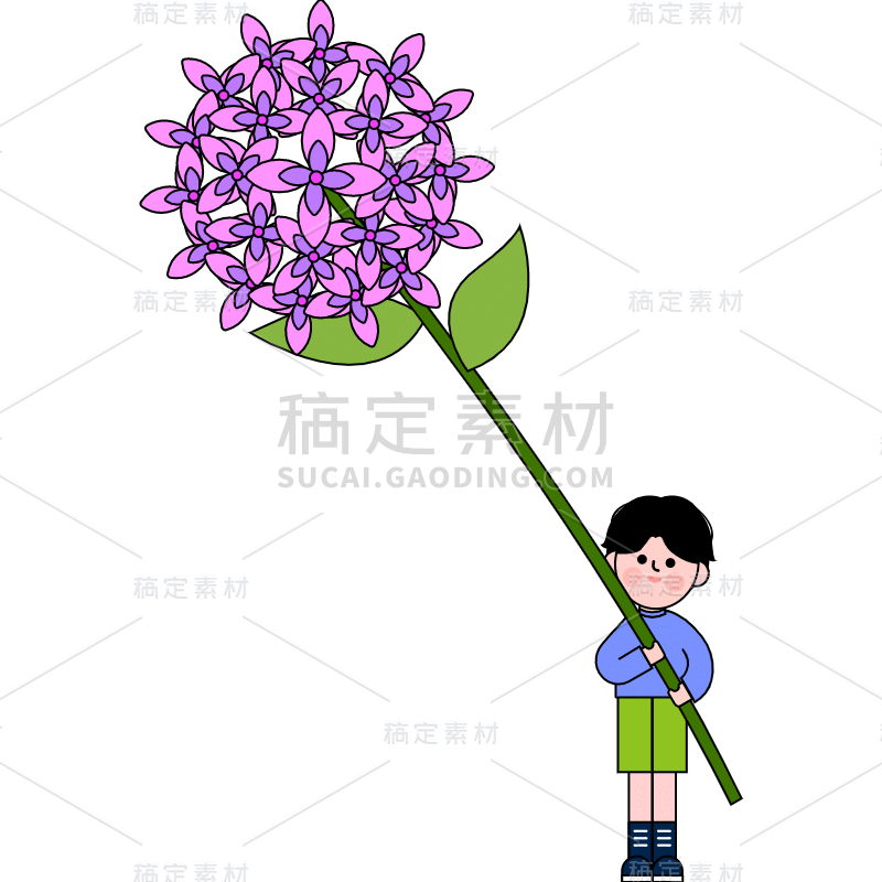 手绘-趣味花朵贴纸5