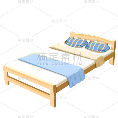 手绘-家具摆件贴纸-床1