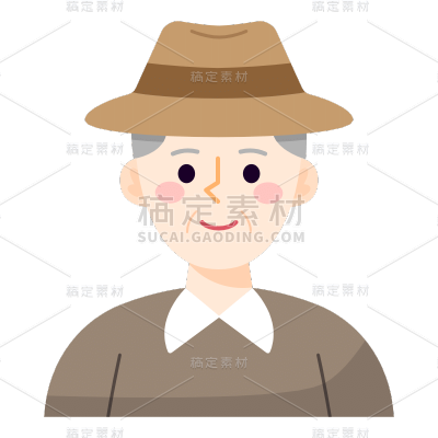 icon-人物头像元素-老爷爷