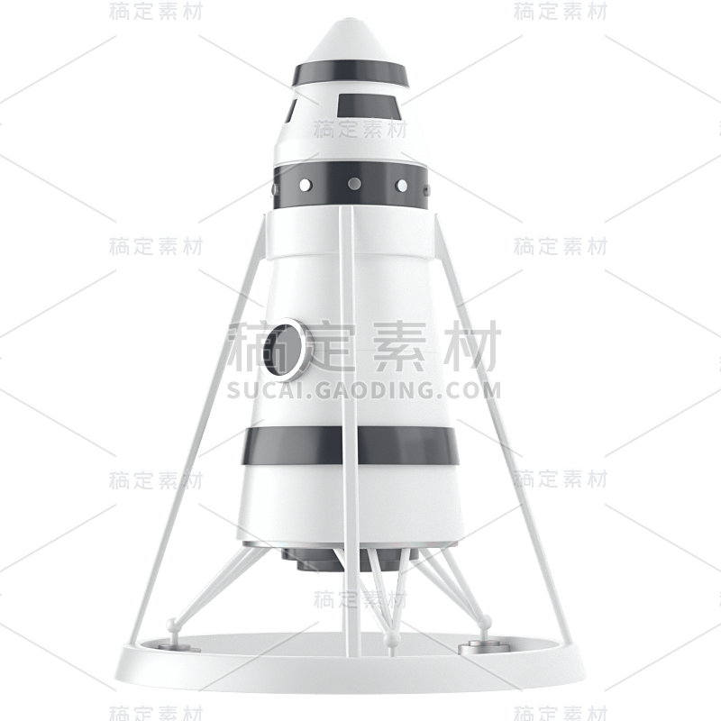 C4D宇宙飞船航天元素贴纸