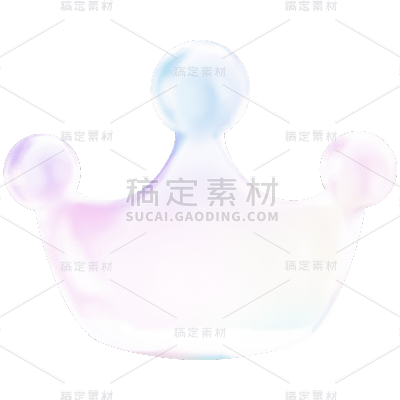 手绘-泡泡装饰元素贴纸-皇冠