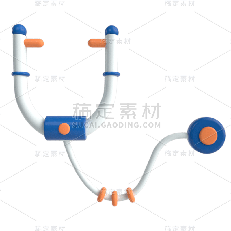 医疗行业C4D单元素主题-听诊器