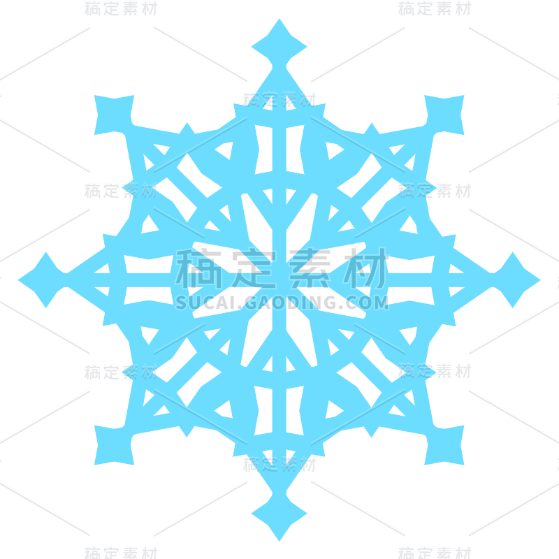 ICON-矢量蓝色雪花图标4